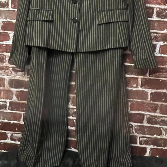 Franco Mirabelli Pinstripe Wool Suit Set - Charcoal Grey - Size 12 - Picture 2 of 10